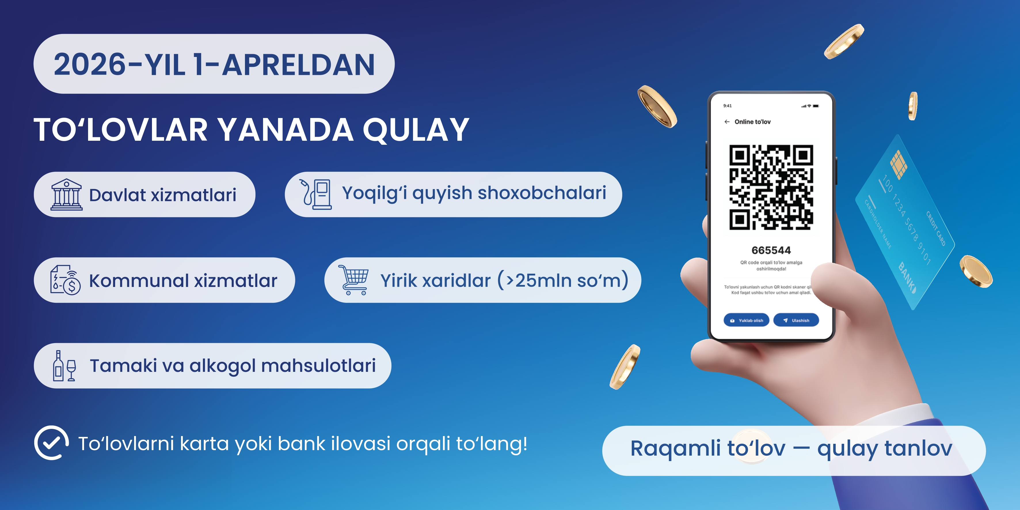 Cashless payments from April 1, 2026